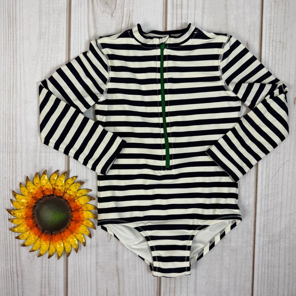 primary toddler girls one-piece long sleeve rash guard swimsuit 2/3